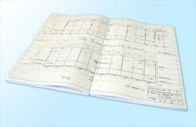 二つ折り（観音）製本の見開き